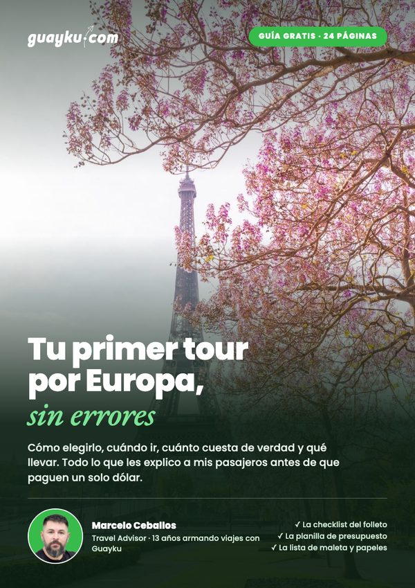 Portada de la guía «Tu primer tour por Europa, sin errores»